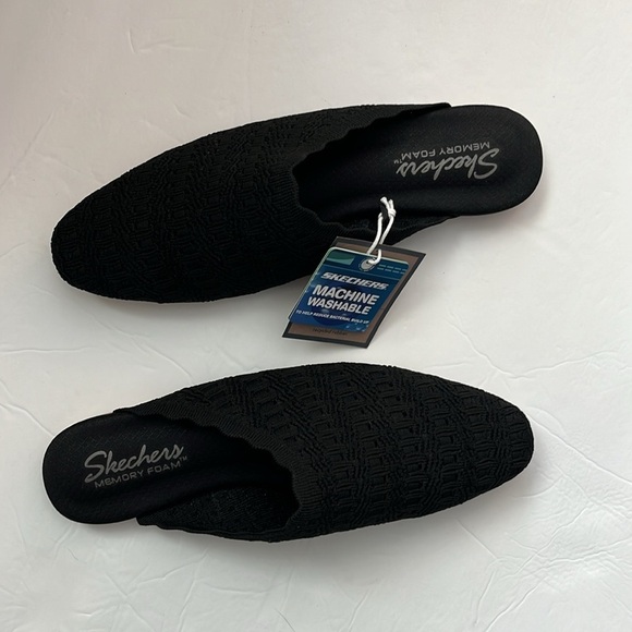 🆕Skechers Cleo Snip Sweet Daffodil Mules Shoes Black Size 8 - Picture 2 of 7